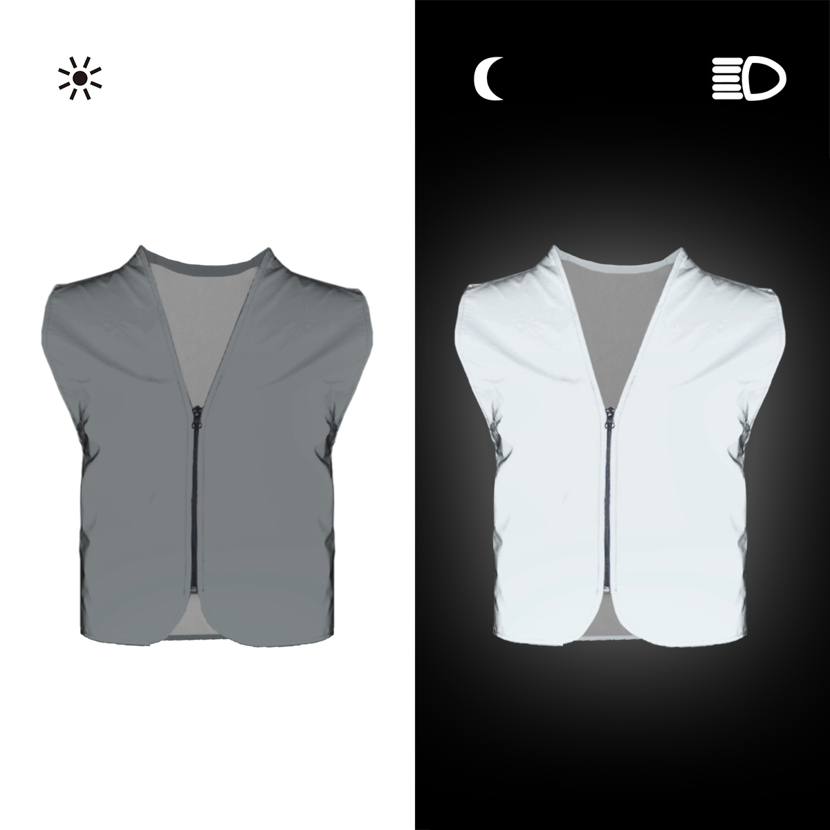 Invisible Zip Fastener - Salzmann Gilet réfléchissant Gilet de sécurité