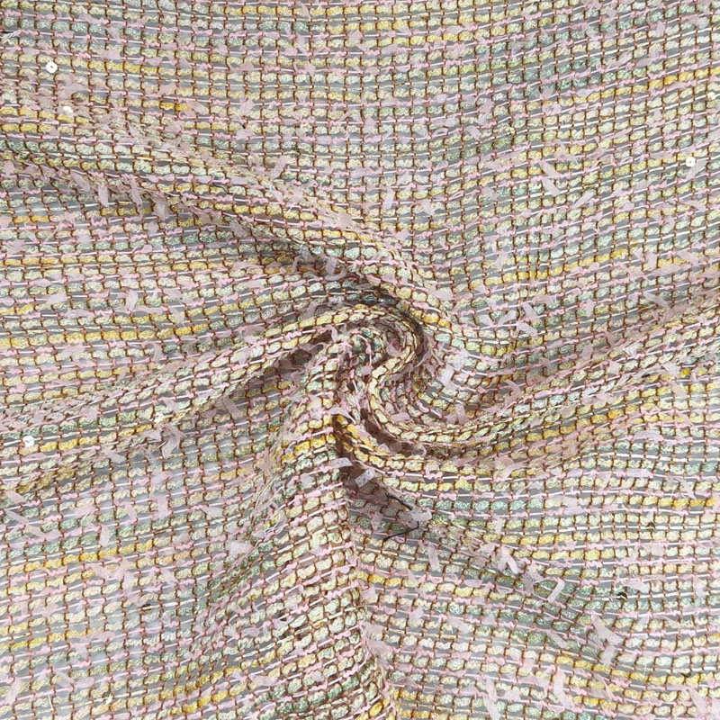 Sewing Tweed - Tissu Tweed Léger Ajouré Teint en