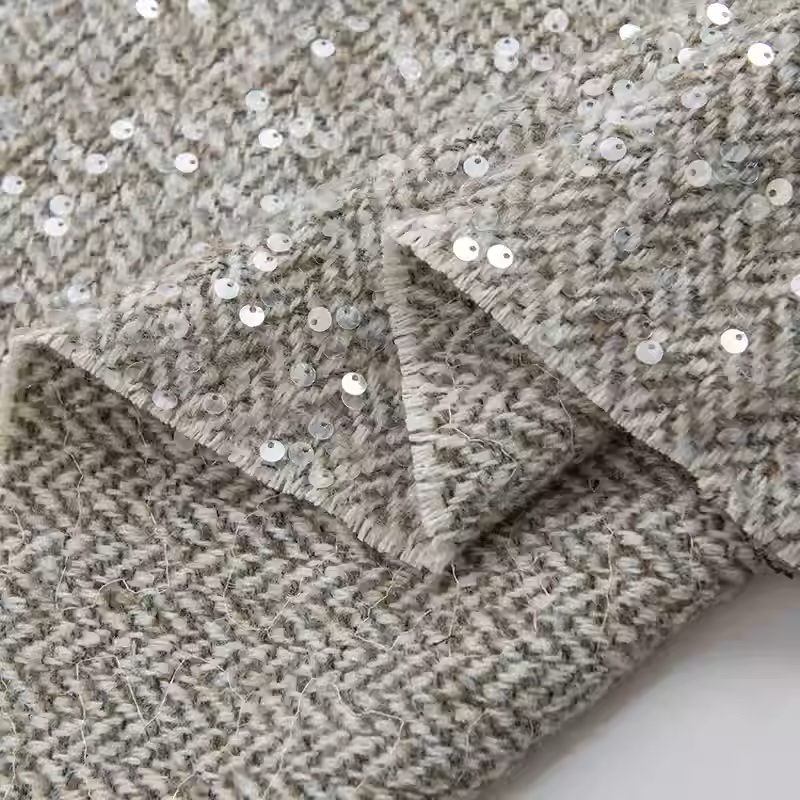 Sewing Tweed - Tissu Tweed en laine tressée teint