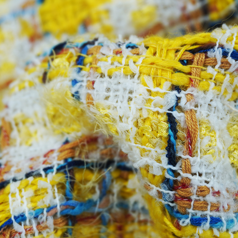 Tissu Bouclé Jaune Multicolore - Sewing Tweed avis et prix
