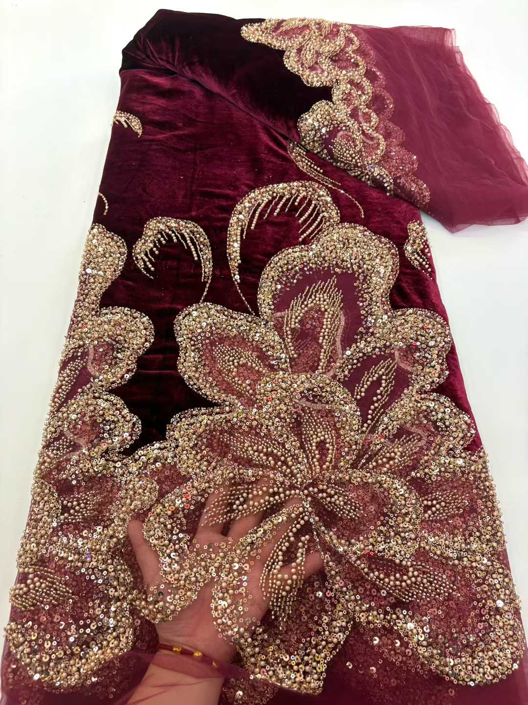 Tissu africain en dentelle lou - Sewing Velvet Fabric avis et prix