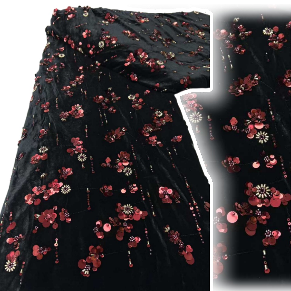 Tissu africain en dentelle de  - Sewing Velvet Fabric avis et prix